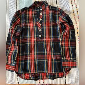 Jcrew Holiday Plaid Popover Shirt US 6